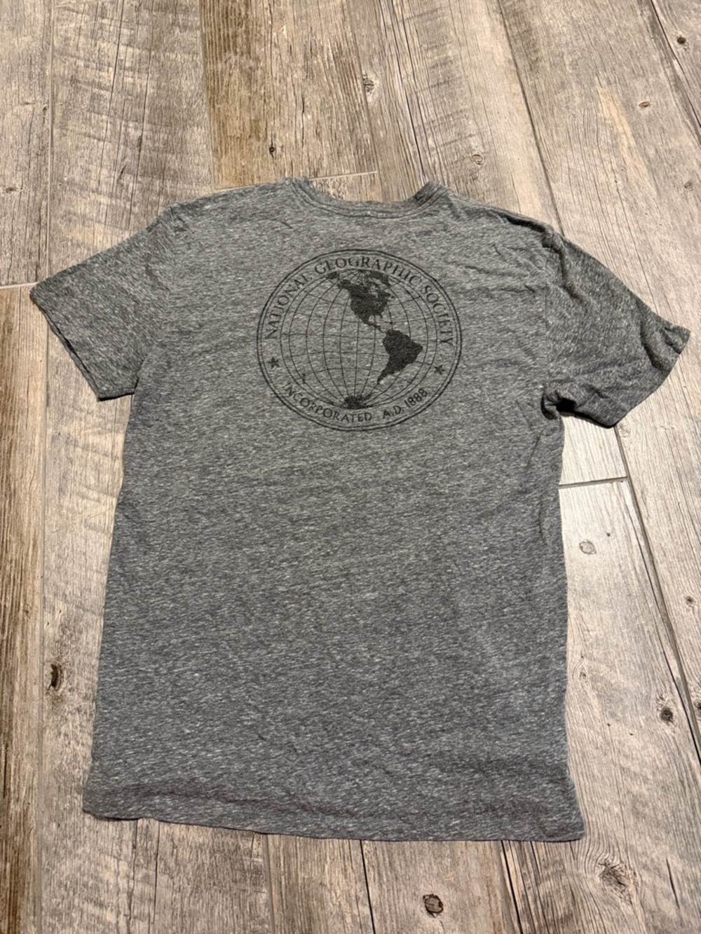 National Geographic Men's Heather Gray Globe Logo Tee